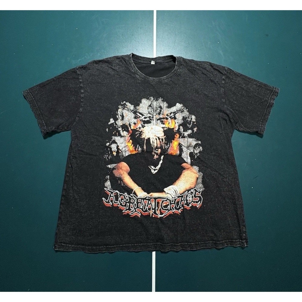 Ken Carson A Great Chaos T Shirt Men's Large Opium Playboi Carti Tour‎ Black